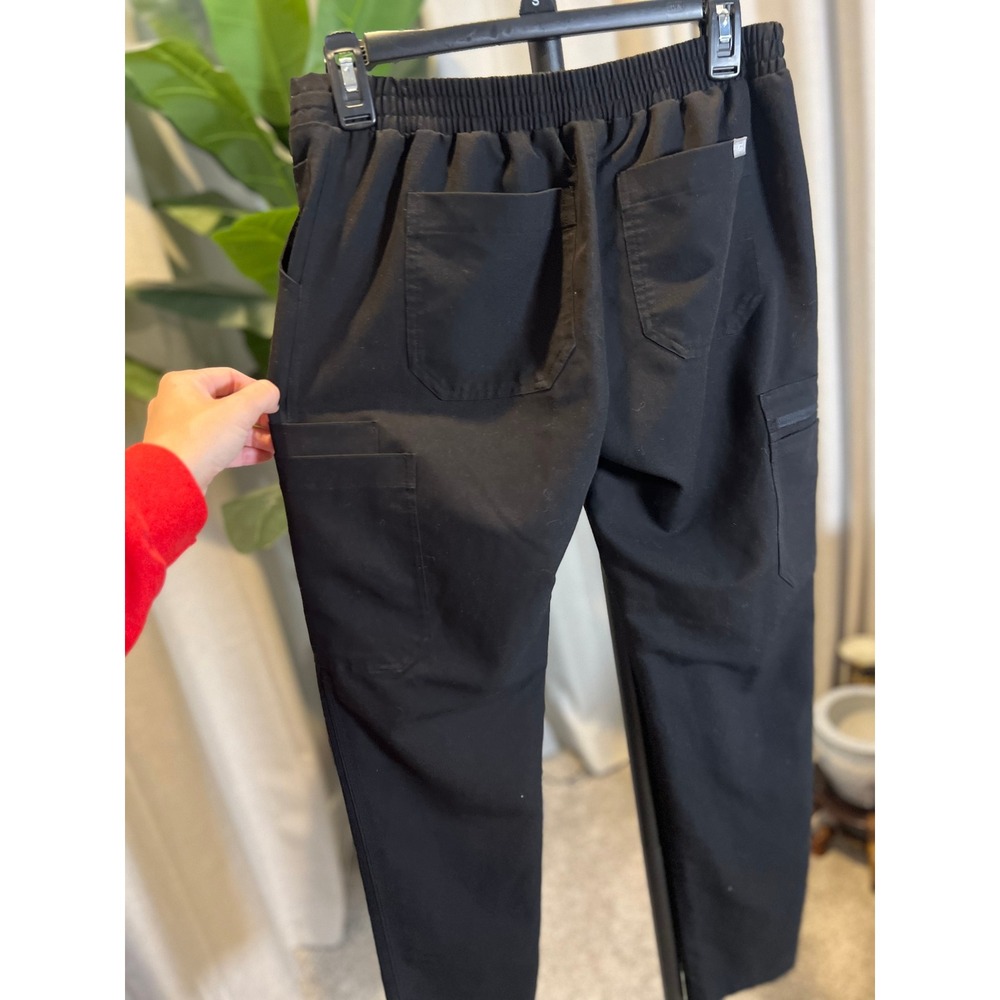 FIGS Technical Collection Black Scrub Pants Women Small Cargo Pocket Drawstring - Picture 5 of 6